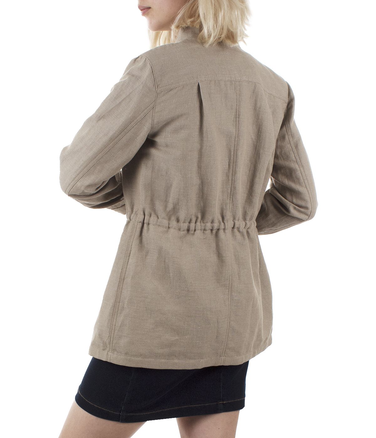 Casual linen and cotton jacket with press-studs and pockets with flaps 3